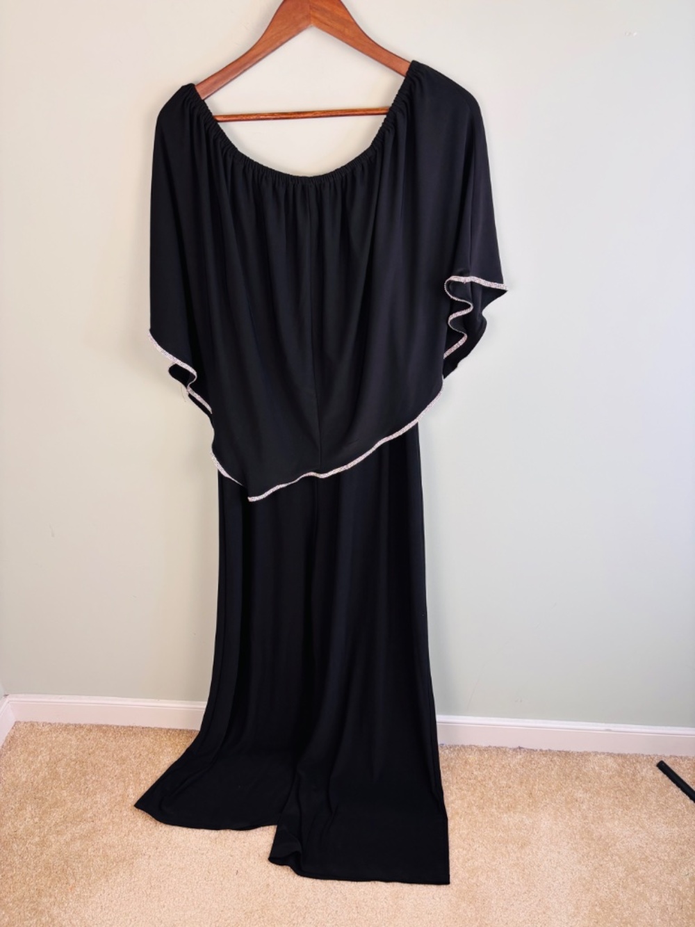 MSK Embellished Trim Off Shoulder Jumpsuit Size L - Picture 5 of 5